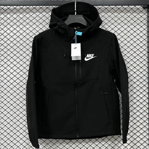 25/26 NK Black Thickened Assault Hooded Windbreaker# RK1102 (加厚冲锋衣）