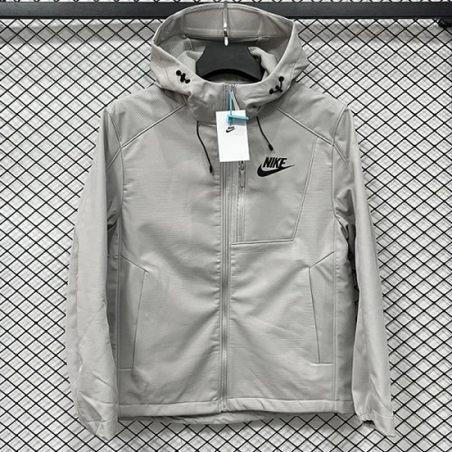 25/26 NK Grey Thickened Assault Hooded Windbreaker# RK1102 (加厚冲锋衣）