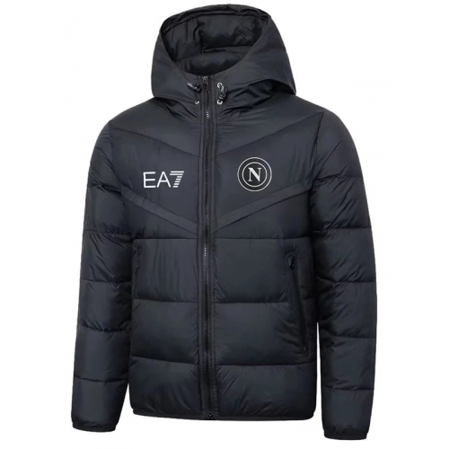 25/26 Napoli Black Hooded Cotton Coat 连帽棉衣