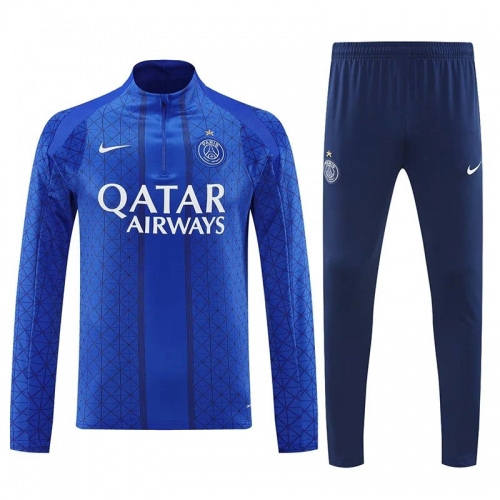 25/26 PSG Blue Ｇrid Half Pull Tracksuit (半拉链)