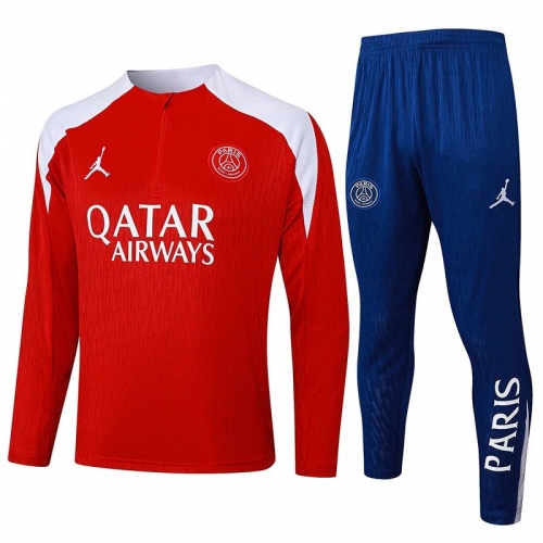 25/26 PSG Red Half Pull Tracksuit #B2516 (半拉链)