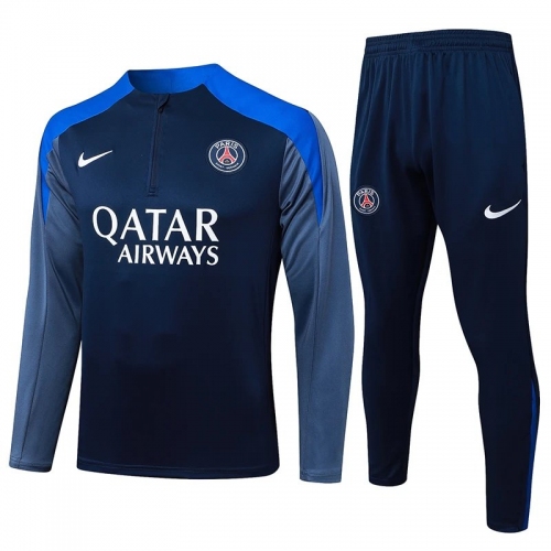 25/26 PSG Royal Blue Half Pull Tracksuit#B2585 (肩蓝、半拉链)
