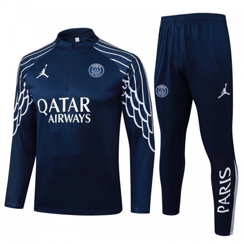 25/26 PSG Royal Blue Inkjet Half Pull Tracksuit#B2591 (半拉链)