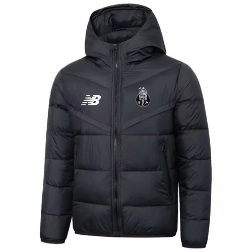 25/26 Porto Black Hooded Cotton Coat 连帽棉衣