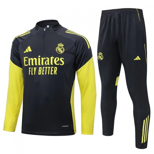 25/26 RMA Grey &Yellow Half Pull Tracksuit #B2563(半拉链)