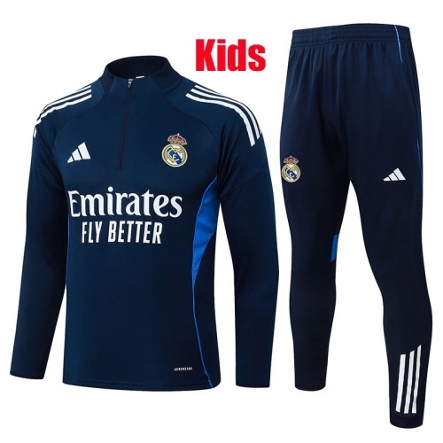 25/26 RMA Royal Blue Kids Half Pull Tracksuit#E25226(童装、半拉链)