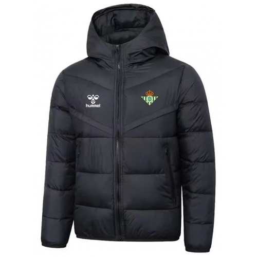 25/26 Real Betis Black Hooded Cotton Coat 连帽棉衣