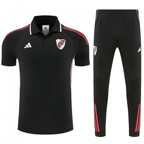 25/26 River Plate Black polo shirts pants suit