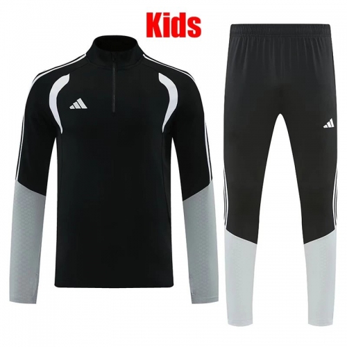 26/27 AD Black&Grey Kids Half Pull Tracksuit#814(童装半拉链)