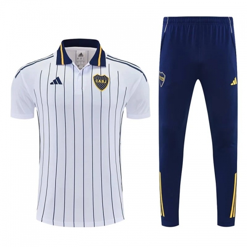 26/27 Boca Juniors White polo shirts pants suit