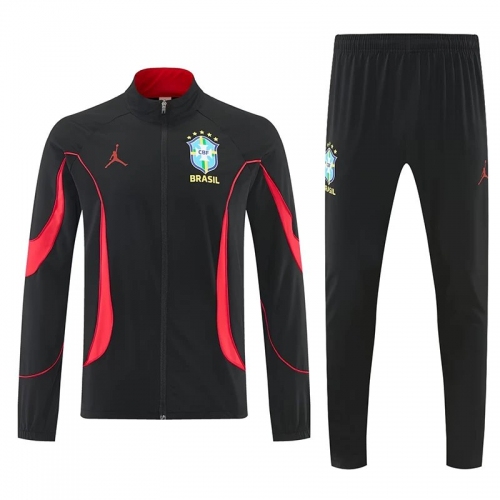 26/27 Brazil Black Windbreaker Tracksuit