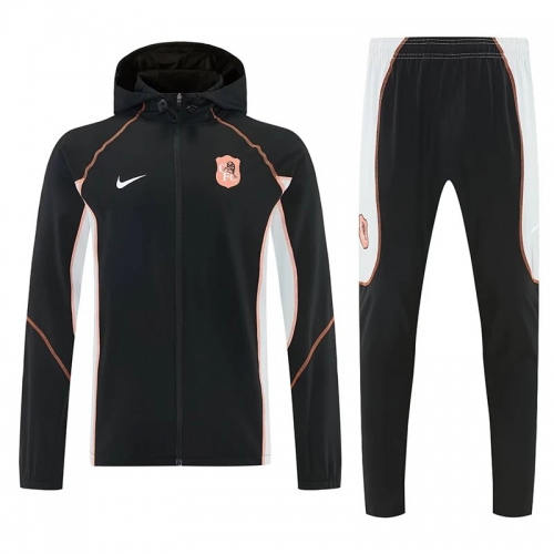 26/27 CHE Black Hooded Windbreaker Tracksuit
