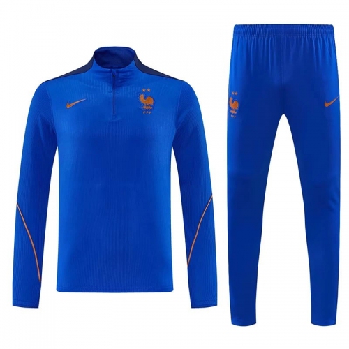 26/27 France Blue Half Pull Tracksuit# (半拉链)