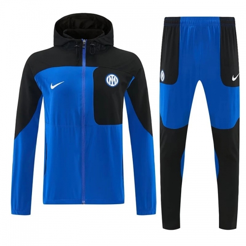 26/27 INT Blue & Black Hooded Windbreaker Tracksuit