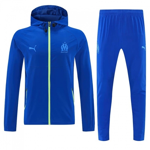 26/27 Marseille Blue Hooded Windbreaker Tracksuit