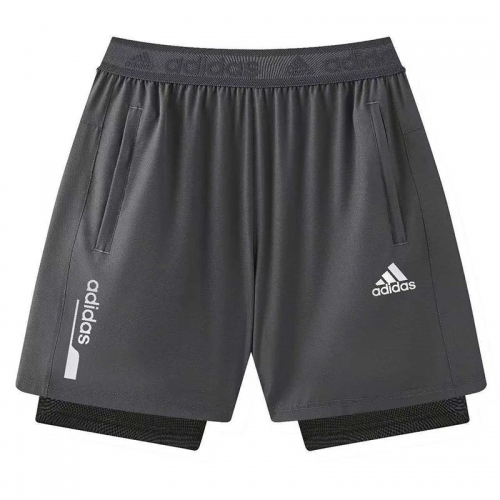 2026 AD Grey Double Layered Sports Shorts#A2003白标灰色