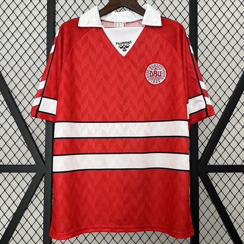 1988 Denmark Home Red Retro Soccer Jersey