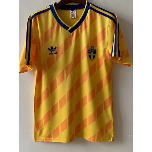 1988 Sweden Home Retro Soccer Jersey
