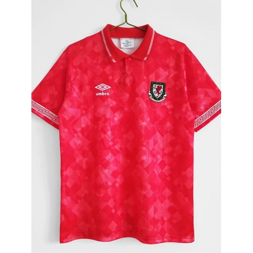 1990/1992 Wales Home Retro Soccer Jersey