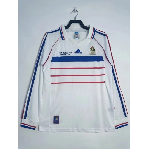 1998 Retro Long Sleeve France Away Football Shirt