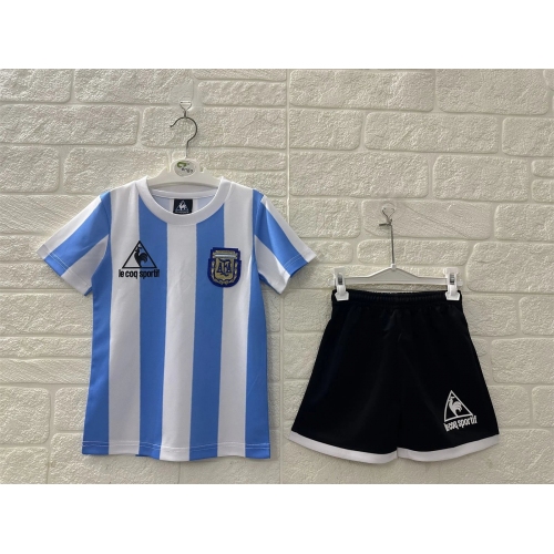 Argentina Home Retro Kids Suit 1986