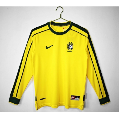 Brazil Home Retro Long Sleeve Jersey 1998