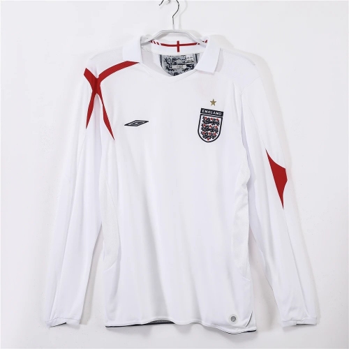 England Home Retro Long Sleeve Jersey 2006