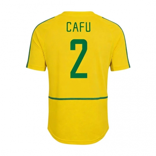 Retro Soccer Jersey CAFU #2 Brazil Home 2002/03