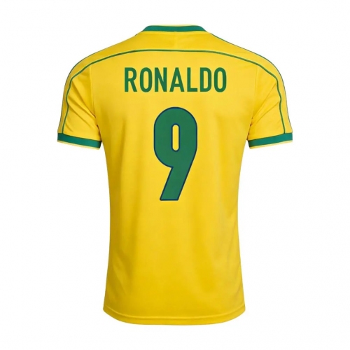 Retro Soccer Jersey RONALDO #9 Brazil Home 1998