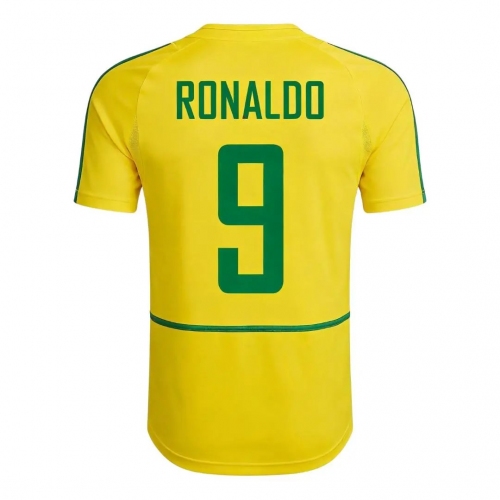 Retro Soccer Jersey RONALDO #9 Brazil Home 2002/03