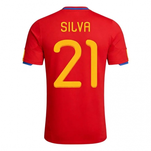 Retro Soccer Jersey SILVA #21 Spain Home 2010