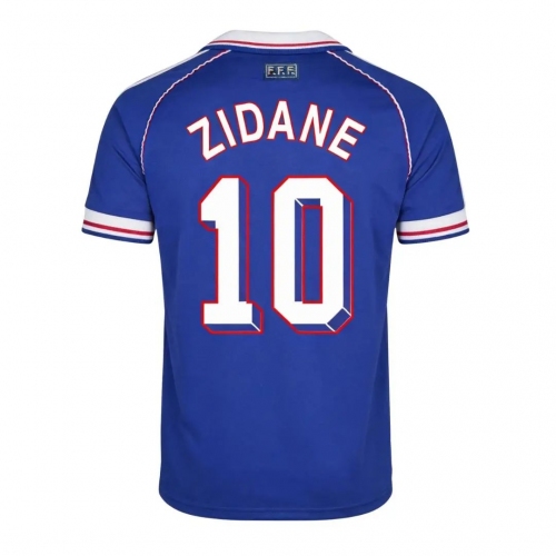 Retro Soccer Jersey ZIDANE #10 France Home 1998