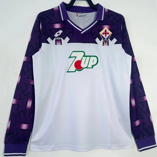 1992/1993 Fiorentina Away Long Sleeve Retro Soccer Jersey