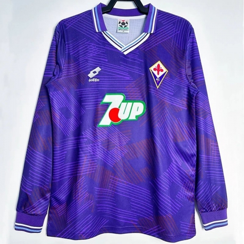 1992/1993 Fiorentina Home Long Sleeve Retro Soccer Jersey
