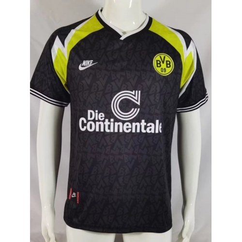 1995/1996 Dortmund Away Black Retro Soccer Jersey