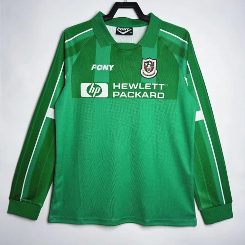 1997/1999 TOT Green Goalkeeper Long Sleeve Retro Soccer Jersey(长袖）