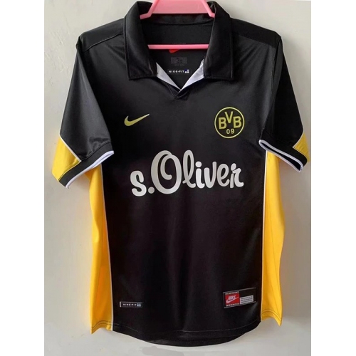 1998 Dortmund Away Black Retro Soccer Jersey
