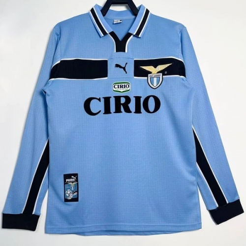 1998/1999 Lazio Home Long Sleeve Retro Soccer Jersey