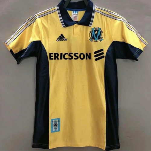 1998/1999 Marseille Away Yellow Retro Soccer Jersey