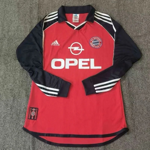 2001/2002 Bayern Red Long Sleeve Retro short shirt