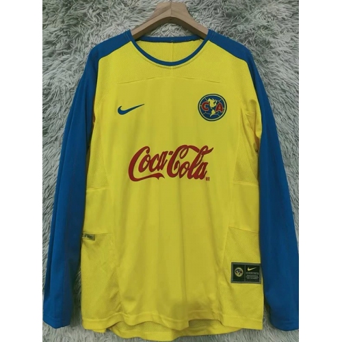 2003/2004 Club America Home Long Sleeve Retro Soccer Jersey