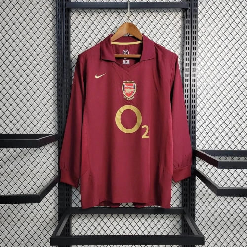 2005/2006 Long Sleeve Retro Arsenal Home Football Shirt