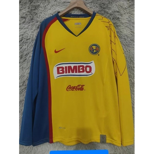 2007/2008 Club America Home Long Sleeve Retro Soccer Jersey