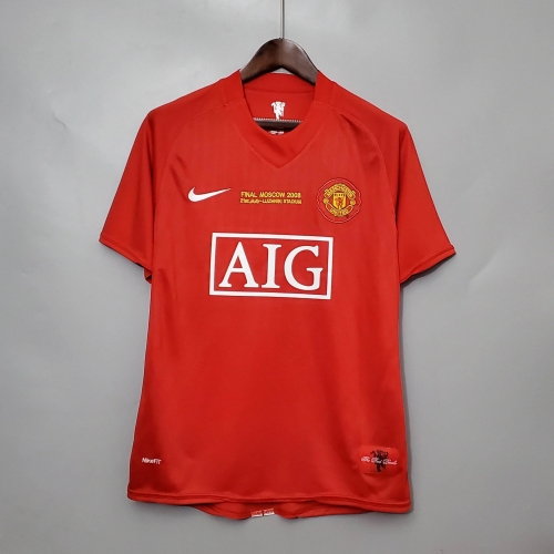 2007/2008 Retro Manchester United Home Champions League Edition Football Shirt