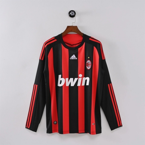 2008/2009 Retro Long Sleeve AC Milan Home Football Shirt