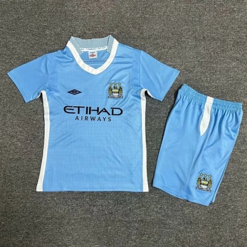 2011/2012 Man City Home Kids Retro Soccer Jersey