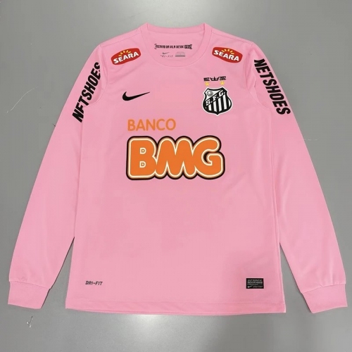 2012/2013 Santos FC Pink Long Sleeve Retro Soccer Jersey