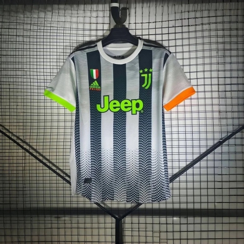 2019/2020 Retro Juventus Joint Edition Black and White Stripes Soccer Jersey