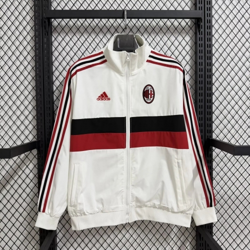 2025/2026 AC Milan Retro Edition Windbreaker White Football Shirt