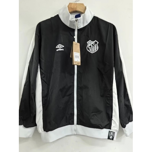 25/26 Santos FC Black Embroidery Retro windbreaker